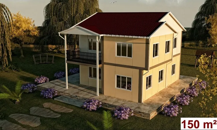 150 m2 Çift Katlı Prefabrik Ev