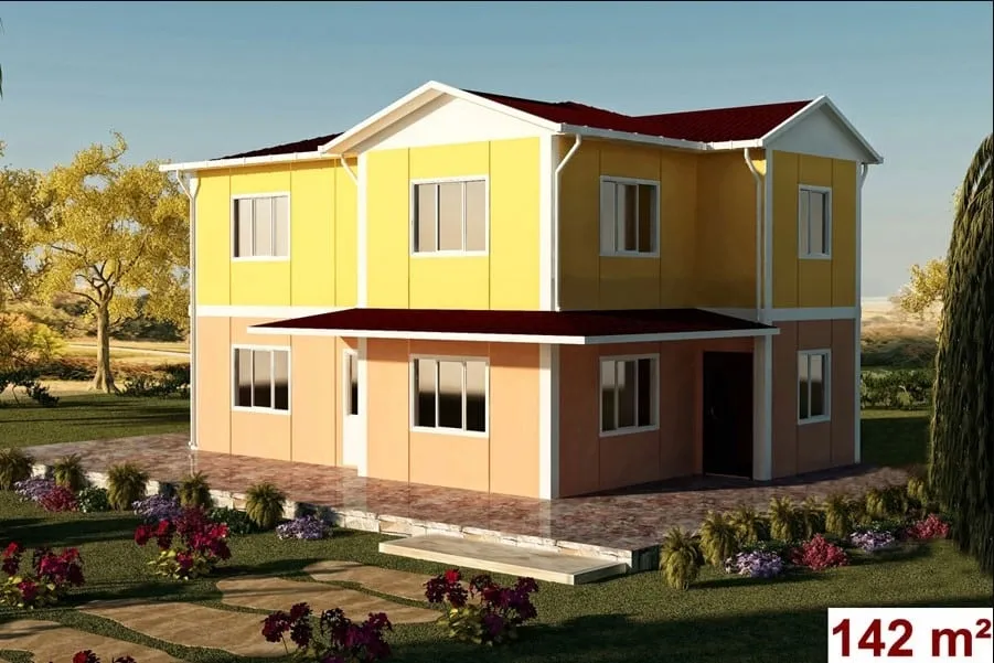 142 m2 Çift Katlı Prefabrik Ev