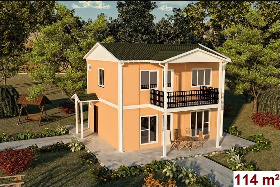 114 m2 Çift Katlı Prefabrik Ev