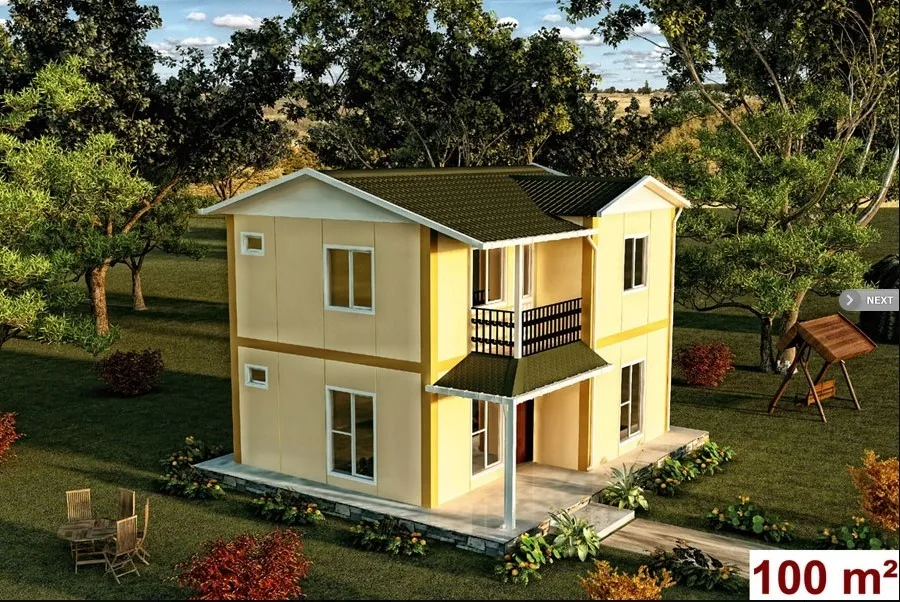 100 m2 Çift Katlı Prefabrik Ev