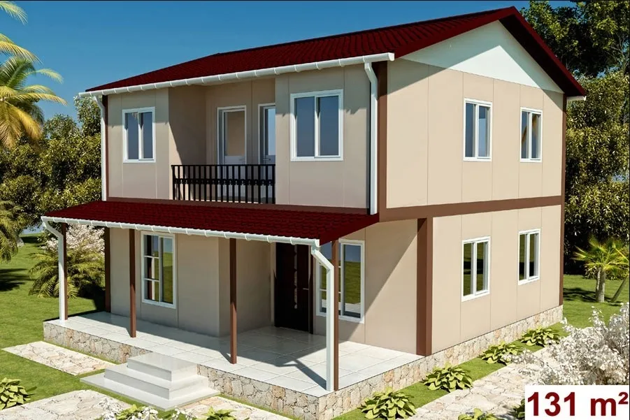 131 m2 Çift Katlı Prefabrik Ev