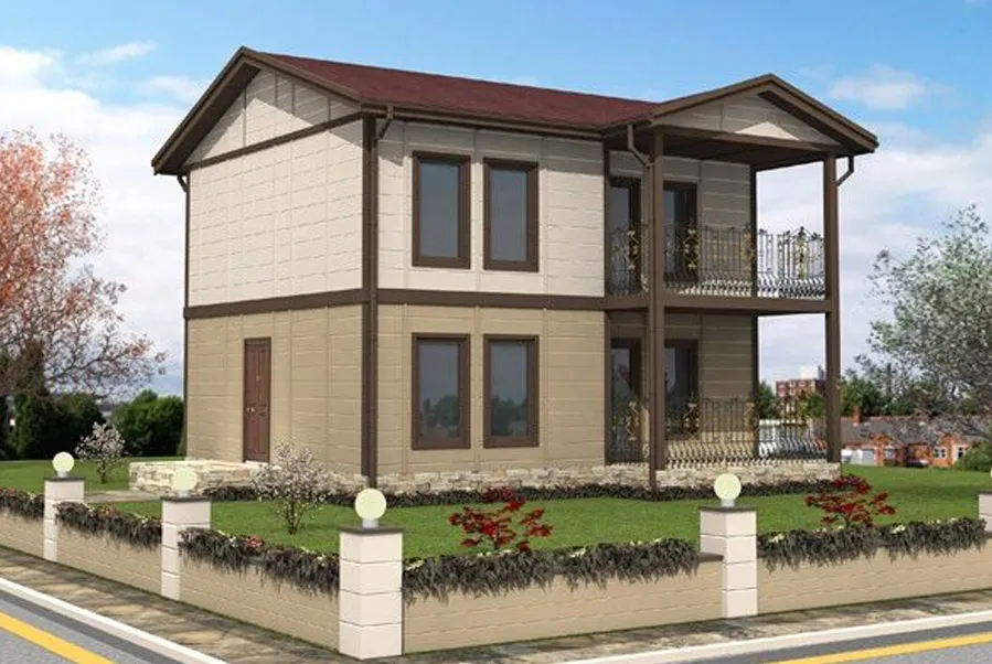 118 m2 Çift Katlı Prefabrik Ev