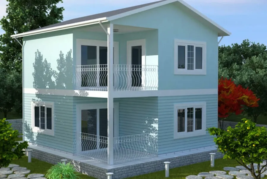 122 m2 Çift Katlı Prefabrik Ev