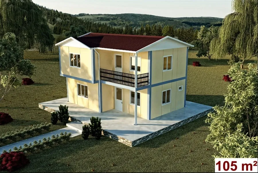 105 m2 Çift Katlı Prefabrik Ev